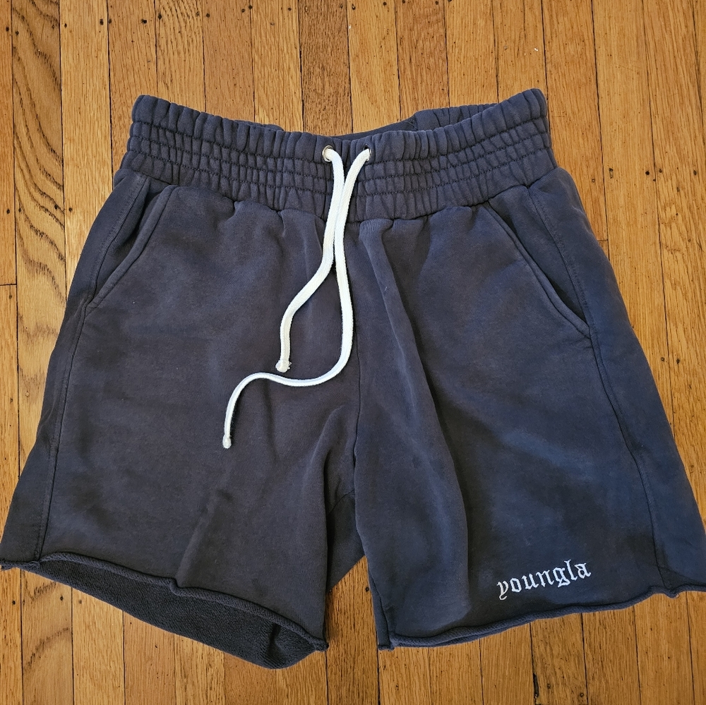 YoungLA, narrow grey wash, 110 San Diego Terry shorts, size M.